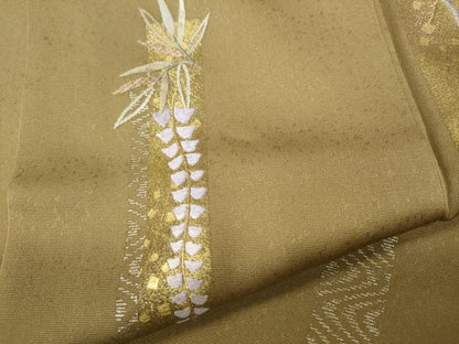 平和屋着物●日本舞踊家 岩井流宗元　岩井友見　訪問着　刺繍　短冊重ね松梅藤文　金銀彩　正絹　逸品　CABI9909ut