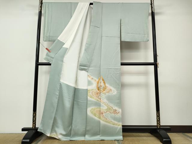 平和屋着物●創業460年・千總　色留訪問着　駒刺繍　鳳凰道長花文　暈し染め　金彩　正絹　逸品　CABI9911ut