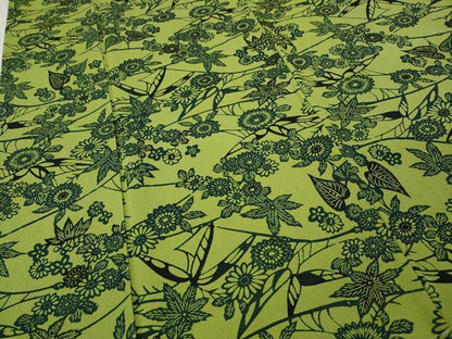 平和屋着物●上質な小紋　藍　型染め　枝花文　正絹　逸品　未使用　CABI9912ut