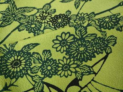 平和屋着物●上質な小紋　藍　型染め　枝花文　正絹　逸品　未使用　CABI9912ut
