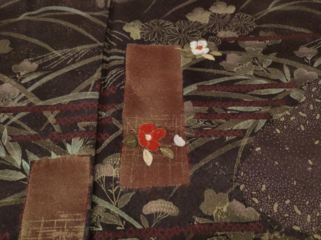 平和屋着物●訪問着　駒刺繍　道長短冊花文　金彩　正絹　逸品　CABI9916ut