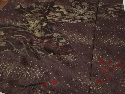 平和屋着物●訪問着　駒刺繍　道長短冊花文　金彩　正絹　逸品　CABI9916ut