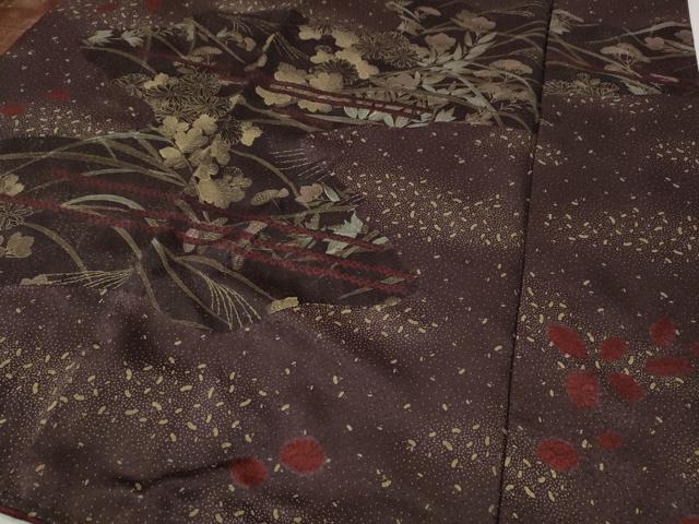 平和屋着物●訪問着　駒刺繍　道長短冊花文　金彩　正絹　逸品　CABI9916ut