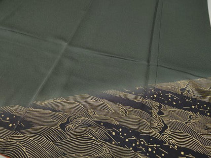 平和屋着物●色留訪問着　刺繍　舞蝶花鳥文　暈し染め　金彩　ますいわ屋扱い　正絹　逸品　CABI9918ut