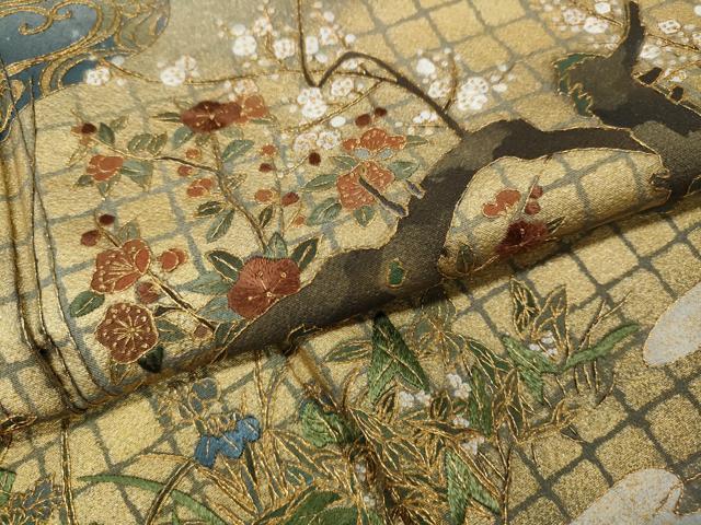 平和屋着物●豪華色留袖　刺繍　屏風草花文　金彩　ますいわ屋扱い　正絹　逸品　CABI9919ut