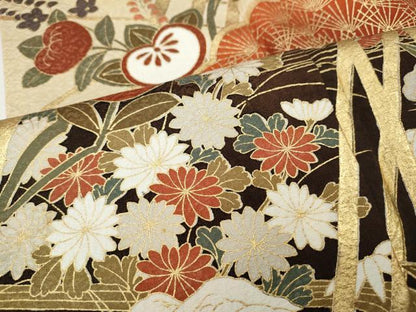 平和屋着物●豪華振袖　草花文　暈し染め　金彩　正絹　逸品　CABI9922ut