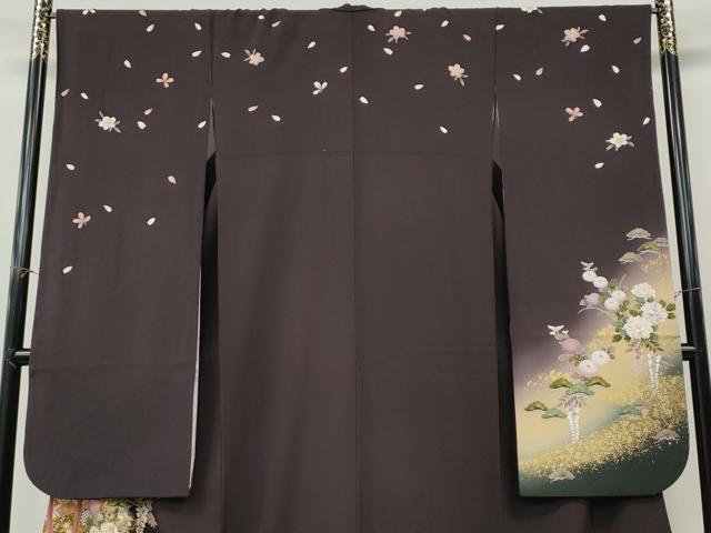 平和屋着物●豪華振袖　刺繍　几帳草花文　暈し染め　金彩　正絹　逸品　CABI9926ut