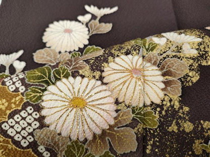 平和屋着物●豪華振袖　刺繍　几帳草花文　暈し染め　金彩　正絹　逸品　CABI9926ut
