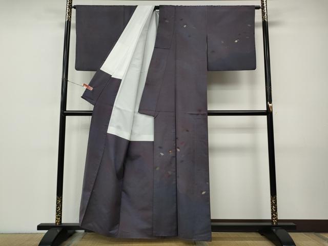 平和屋着物●訪問着　本場染大島紬　竹屋町刺繍　舞花びら　正絹　逸品　CABI9927ut