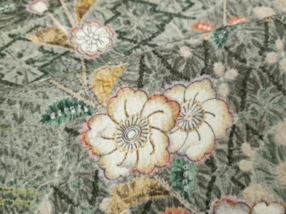平和屋着物●上質な小紋　辻が花　絞り　金彩　正絹　逸品　CABI9929ut