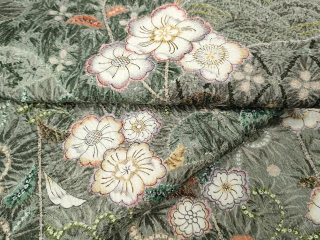 平和屋着物●上質な小紋　辻が花　絞り　金彩　正絹　逸品　CABI9929ut