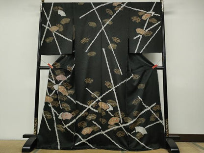 平和屋着物●訪問着　絞り　刺繍　地紙草花文　金彩　仮絵羽　正絹　逸品　未使用　CABI9932ut