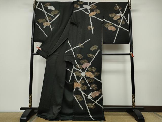 平和屋着物●訪問着　絞り　刺繍　地紙草花文　金彩　仮絵羽　正絹　逸品　未使用　CABI9932ut