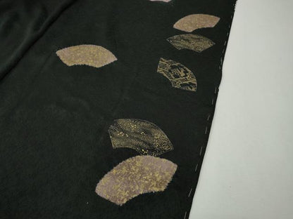 平和屋着物●訪問着　絞り　刺繍　地紙草花文　金彩　仮絵羽　正絹　逸品　未使用　CABI9932ut
