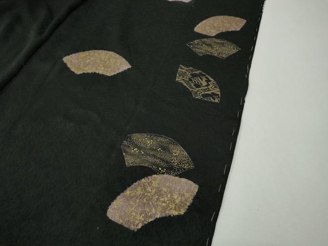 平和屋着物●訪問着　絞り　刺繍　地紙草花文　金彩　仮絵羽　正絹　逸品　未使用　CABI9932ut