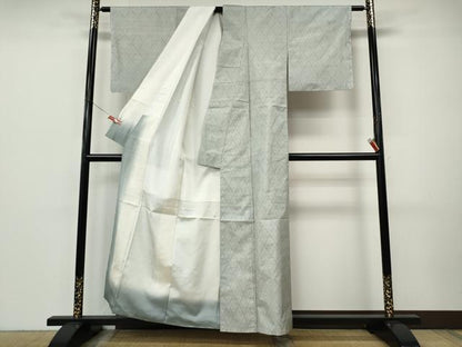 平和屋着物●本場大島紬　白大島　七宝文　正絹　逸品　未使用　CABI9936ut
