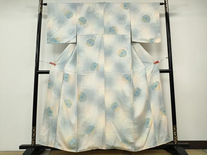 平和屋着物●上質な小紋　地紋起こし　絵皿花文　暈し染め　正絹　逸品　CABI9939ut