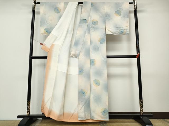 平和屋着物●上質な小紋　地紋起こし　絵皿花文　暈し染め　正絹　逸品　CABI9939ut