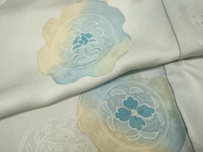 平和屋着物●上質な小紋　地紋起こし　絵皿花文　暈し染め　正絹　逸品　CABI9939ut