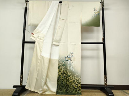 平和屋着物●訪問着　地紙花文　シルエット　暈し染め　金彩　正絹　逸品　CABI9943ut