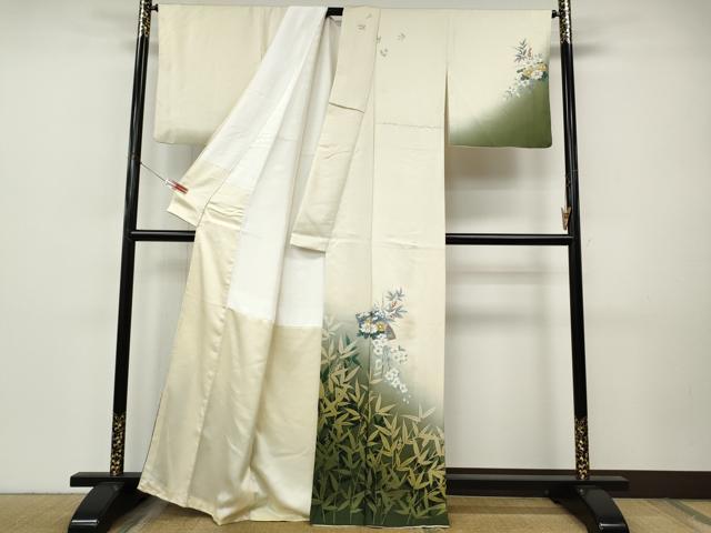 平和屋着物●訪問着　地紙花文　シルエット　暈し染め　金彩　正絹　逸品　CABI9943ut