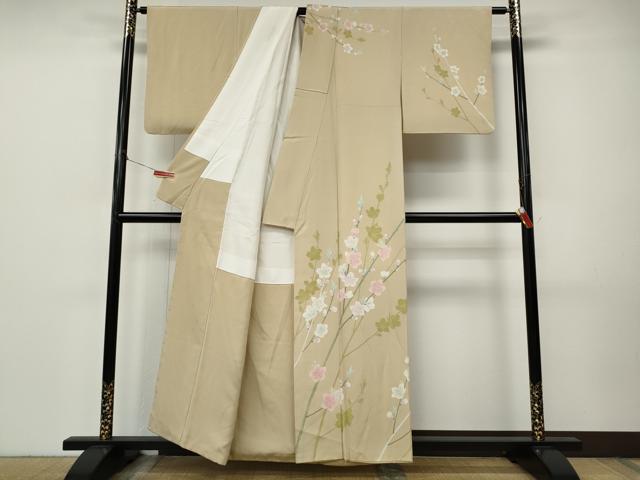 平和屋着物●京加賀糸目友禅作家　山崎巌　訪問着　枝花文　正絹　逸品　CABI9945ut