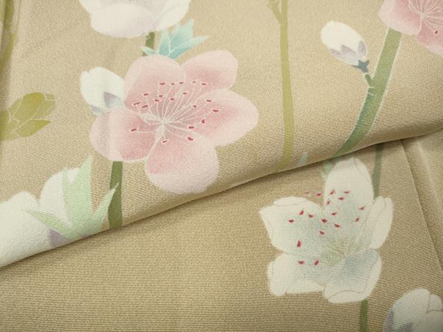 平和屋着物●京加賀糸目友禅作家　山崎巌　訪問着　枝花文　正絹　逸品　CABI9945ut