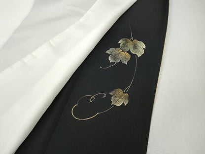 平和屋着物●和紙染染色作家・植村彩弘　黒留袖　蔦の葉文　暈し染め　金銀彩　やまと誂製　正絹　逸品　CABI9946ut