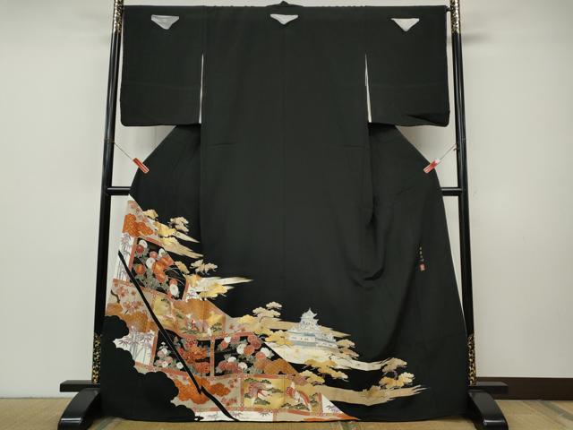 平和屋着物●豪華黒留袖　作家物　駒刺繍　日本の心　金彩　正絹　逸品　未使用　CABI9949ut