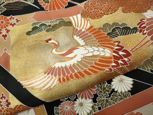 平和屋着物●豪華黒留袖　作家物　駒刺繍　日本の心　金彩　正絹　逸品　未使用　CABI9949ut