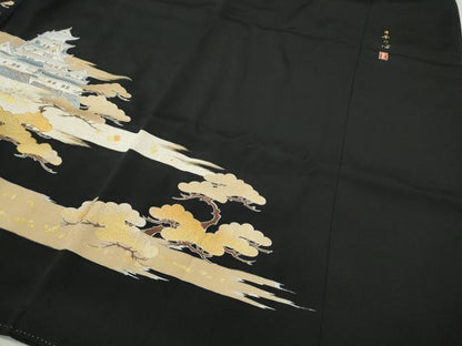 平和屋着物●豪華黒留袖　作家物　駒刺繍　日本の心　金彩　正絹　逸品　未使用　CABI9949ut