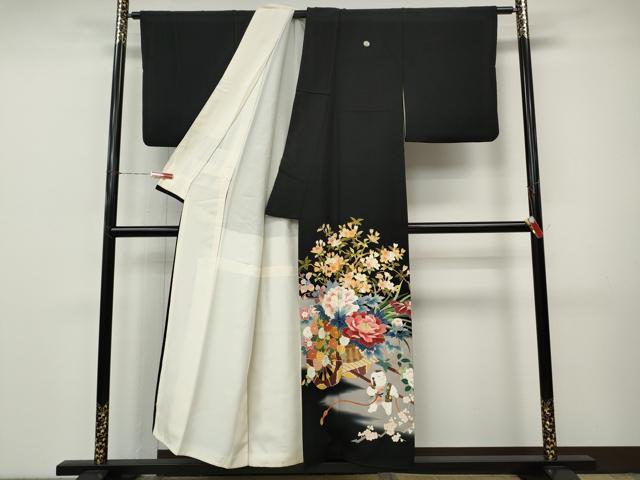 平和屋着物●本加賀友禅作家　中政雄　黒留袖　唐子花車文　正絹　逸品　CABI9950ut