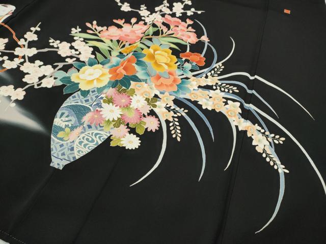 平和屋着物●本加賀友禅作家　中政雄　黒留袖　唐子花車文　正絹　逸品　CABI9950ut