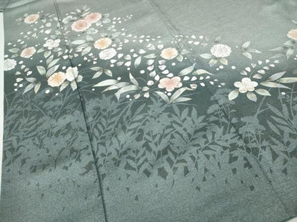 平和屋着物●訪問着　舞花文　シルエット　暈し染め　金彩　正絹　逸品　CABI9953ut