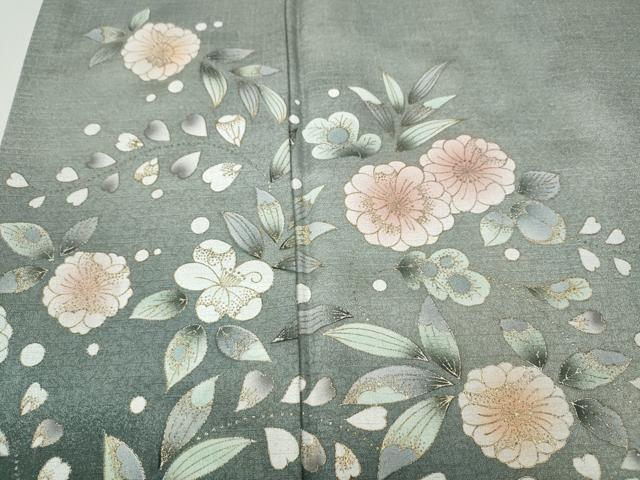 平和屋着物●訪問着　舞花文　シルエット　暈し染め　金彩　正絹　逸品　CABI9953ut