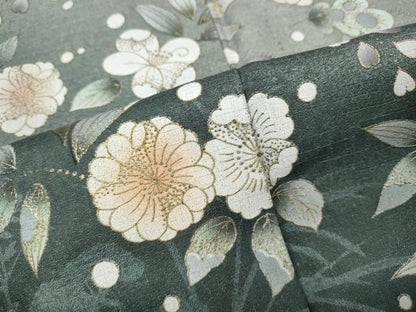 平和屋着物●訪問着　舞花文　シルエット　暈し染め　金彩　正絹　逸品　CABI9953ut