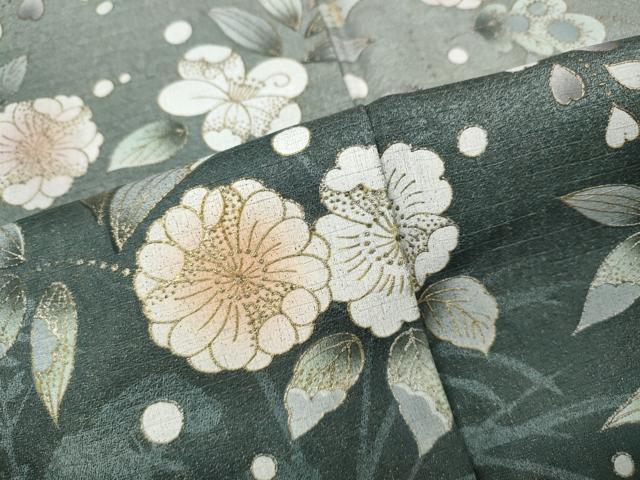 平和屋着物●訪問着　舞花文　シルエット　暈し染め　金彩　正絹　逸品　CABI9953ut