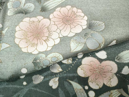 平和屋着物●訪問着　舞花文　シルエット　暈し染め　金彩　正絹　逸品　CABI9953ut