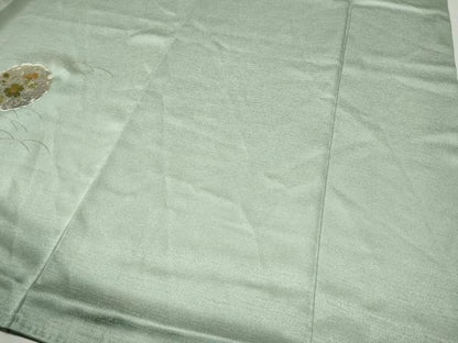 平和屋着物●訪問着　駒刺繍　押し花　雪輪芝草花文　暈し染め　金彩　正絹　逸品　CABI9955ut