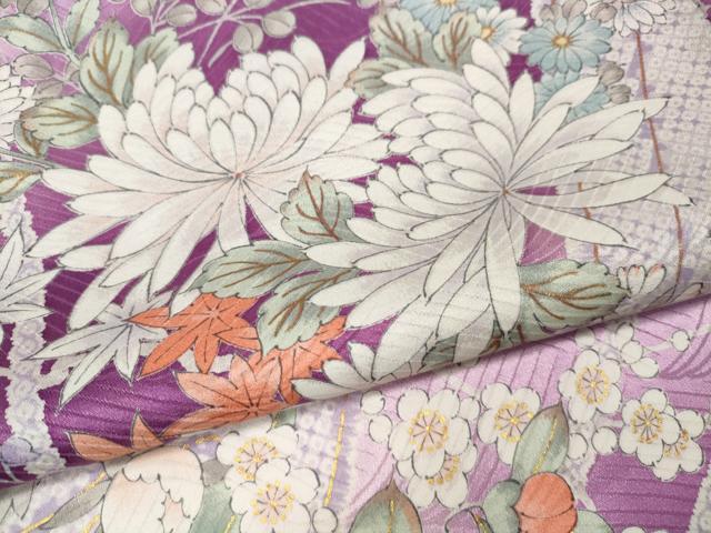 平和屋着物●豪華振袖　草花文　暈し染め　金彩　正絹　逸品　CABI9956ut