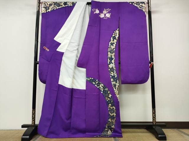 平和屋着物●金彩友禅作家　金彩の魔術師　堀省平　金煌織　振袖　舞花文　箔散らし　金銀彩　正絹　逸品　CABI9958ut