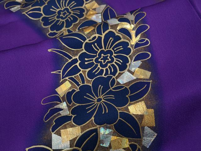 平和屋着物●金彩友禅作家　金彩の魔術師　堀省平　金煌織　振袖　舞花文　箔散らし　金銀彩　正絹　逸品　CABI9958ut