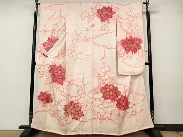 平和屋着物●豪華振袖　総絞り　枝花文　正絹　逸品　CABI9960ut