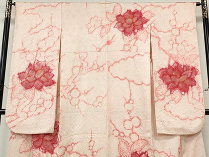 平和屋着物●豪華振袖　総絞り　枝花文　正絹　逸品　CABI9960ut