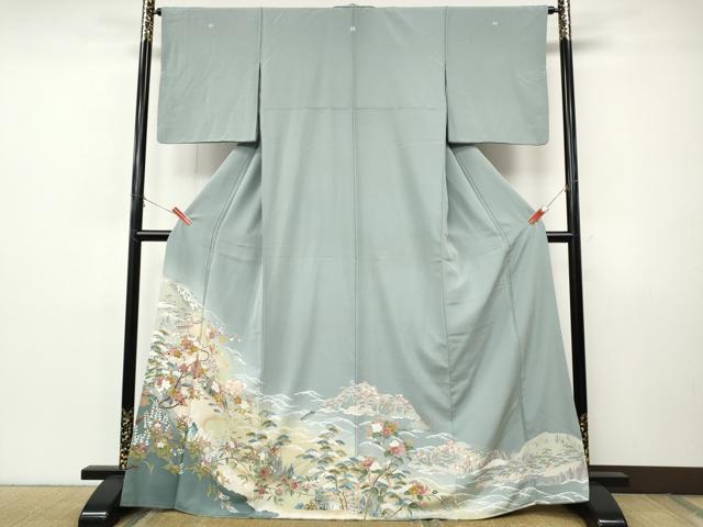 平和屋着物●豪華色留袖　友禅　御所解船花文　暈し染め　正絹　逸品　CABI9963ut