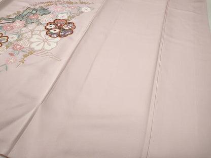 平和屋着物●訪問着　御所車花蝶文　暈し染め　金銀彩　正絹　逸品　CABI9966ut