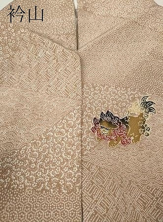 平和屋着物●上質な小紋　型染め　唐獅子　正絹　逸品　CABI9968ut