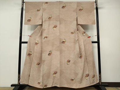 平和屋着物●上質な小紋　型染め　唐獅子　正絹　逸品　CABI9968ut