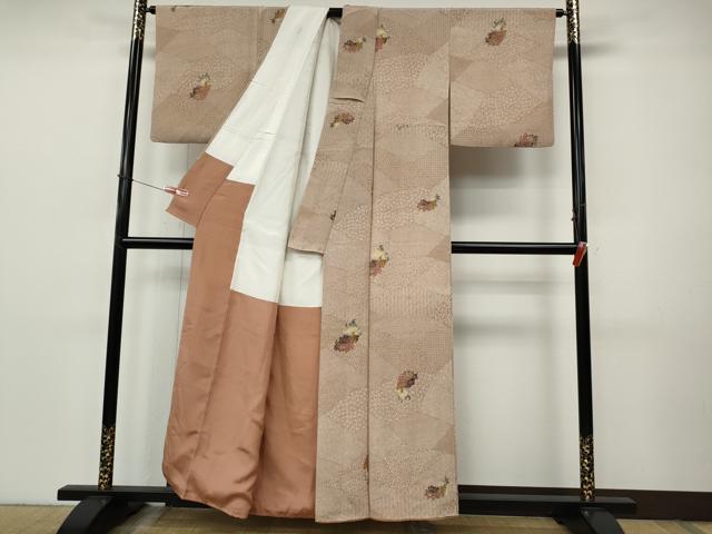 平和屋着物●上質な小紋　型染め　唐獅子　正絹　逸品　CABI9968ut