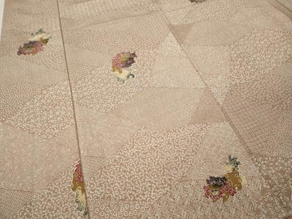 平和屋着物●上質な小紋　型染め　唐獅子　正絹　逸品　CABI9968ut